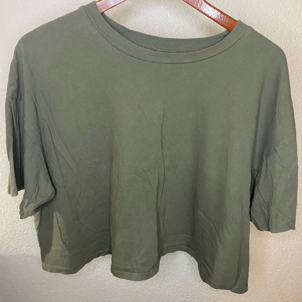 Olive Green Crop Tee - Wild Fable XXL